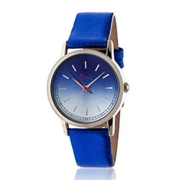 Boum Ombre Women's Blue Wrist Watch Leather Band, New in Box, New Battery - Picture 1 of 9
